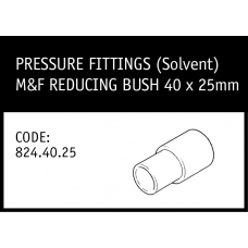 Marley Solvent M&F Reducing Bush 40x25mm - 824.40.25